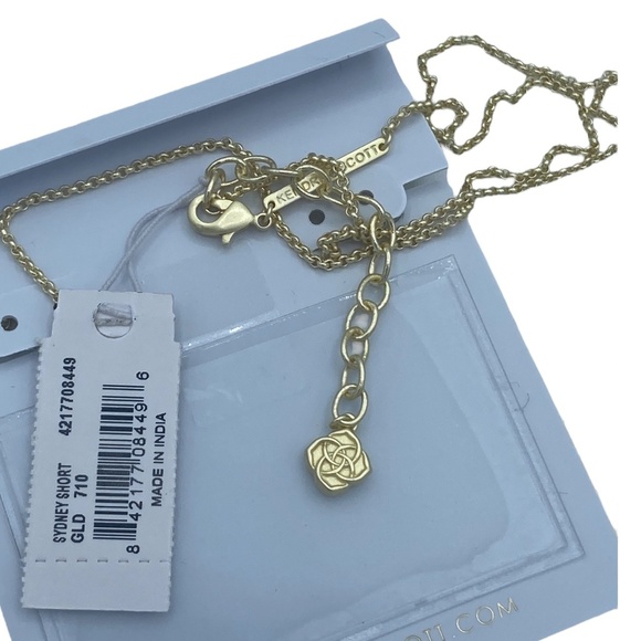 Kendra Scott Sydney Necklace and Earrings brushed mat gold tone NWT Set Lot - Picture 10 of 10